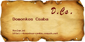 Domonkos Csaba névjegykártya
